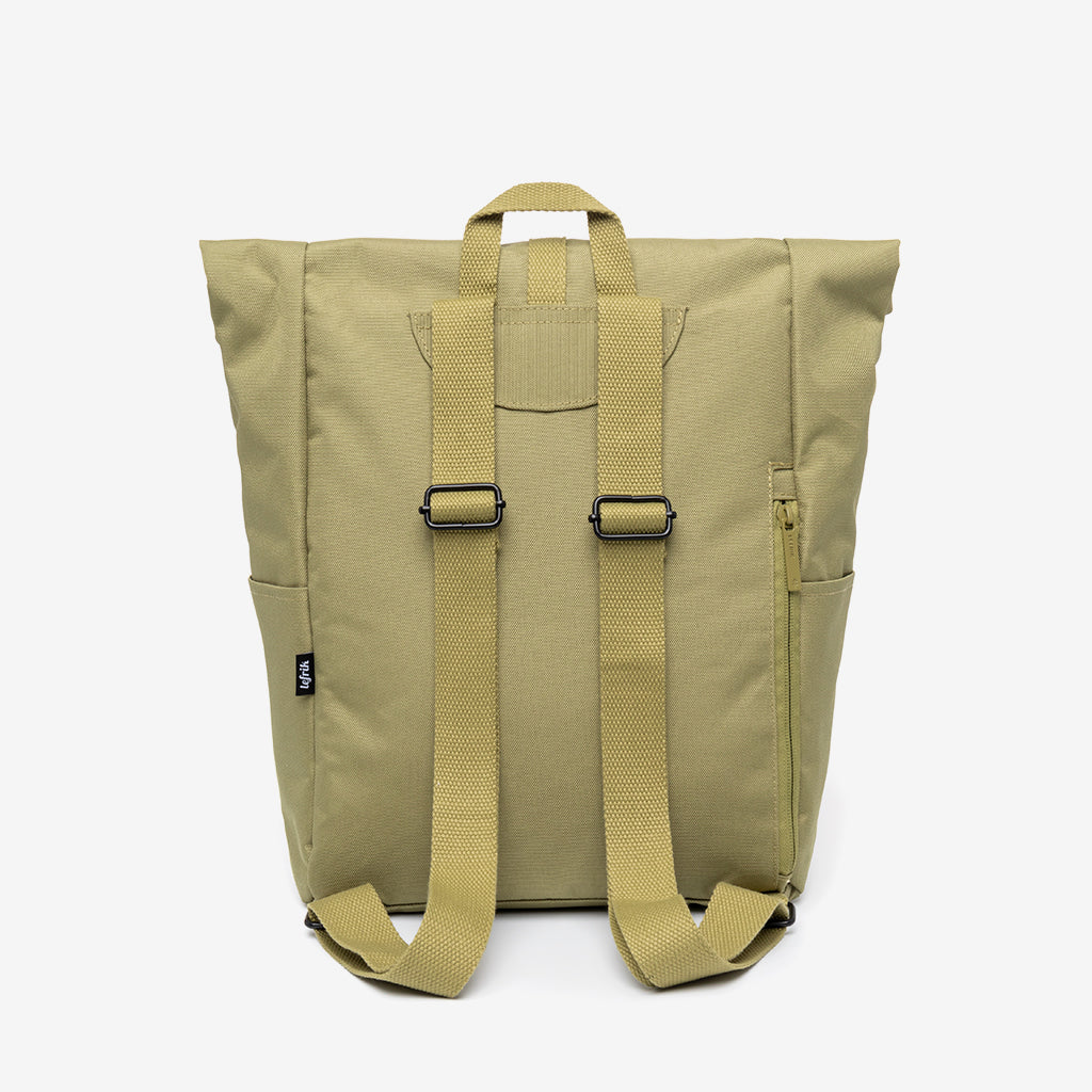 Roll Mini Backpack Cedar With Laptop Pocket by Lefrik USA cedar color backpack with side pocket on Tampa Home & Garden Store
