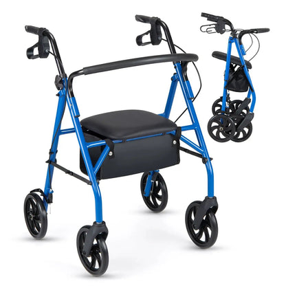 Rollator Walker with Seat and Adjustable Handles