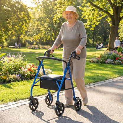 Rollator Walker with Seat and Adjustable Handles