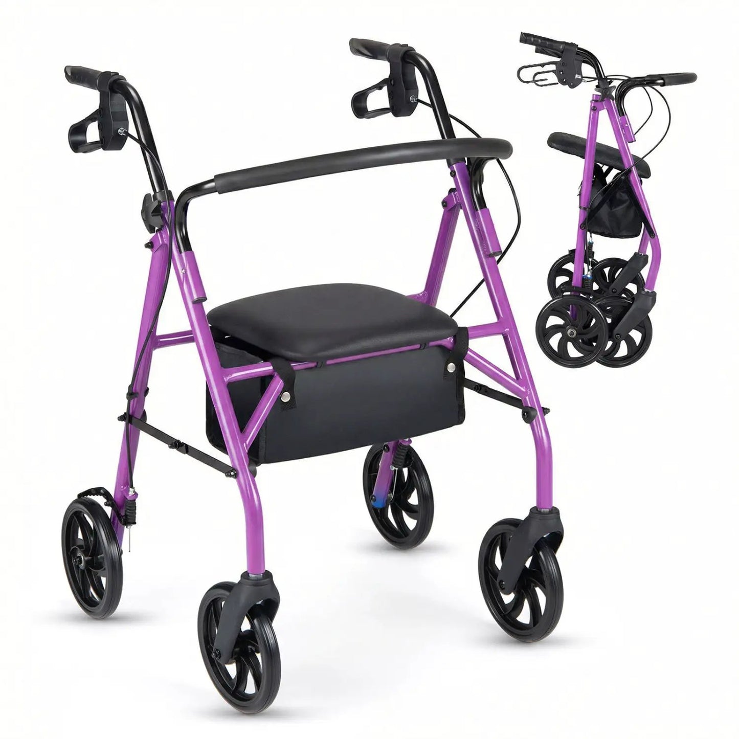 Rollator Walker with Seat and Adjustable Handles