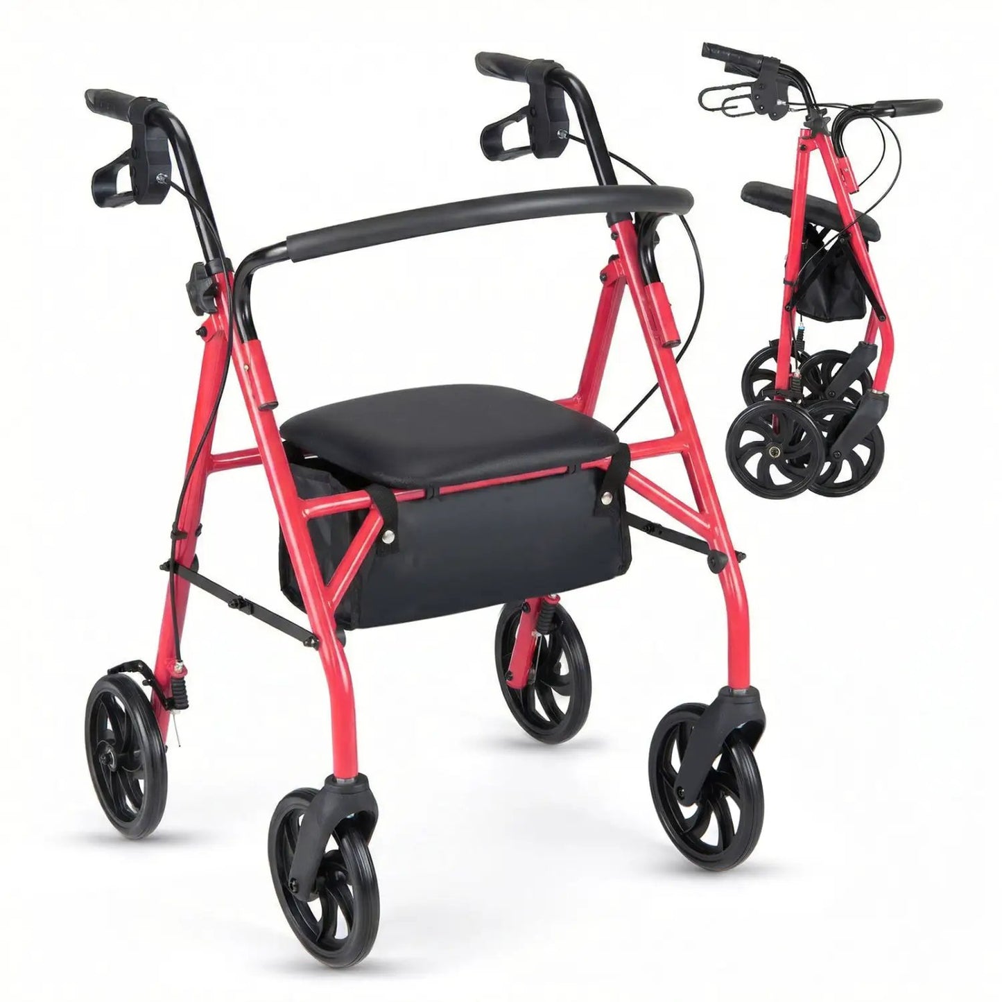Rollator Walker with Seat and Adjustable Handles