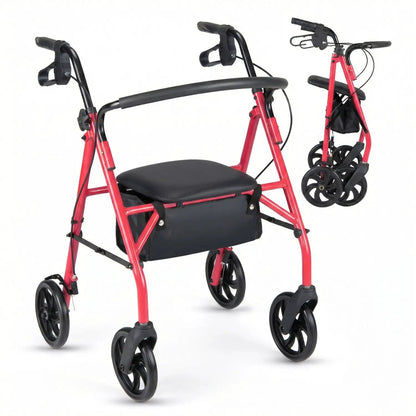 Rollator Walker with Seat and Adjustable Handles