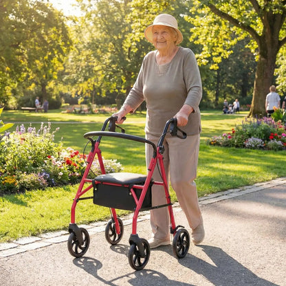 Rollator Walker with Seat and Adjustable Handles