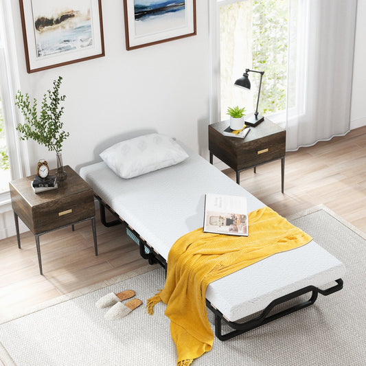 Rollaway Folding Bed with Memory Foam Mattress Made in Italy - Tampa Home & Garden Store