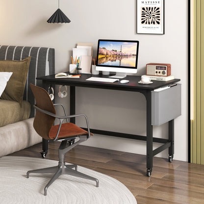 DirectDeals Rolling Computer Desk with Lockable Wheels 48x24 black steel frame on Tampa Home & Garden Store