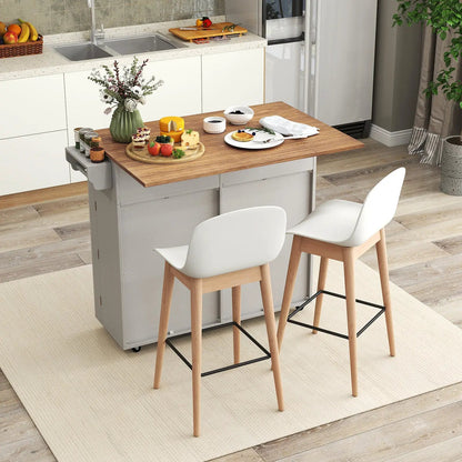 Acacia Wood Outdoor Grill Table with Faux Marble