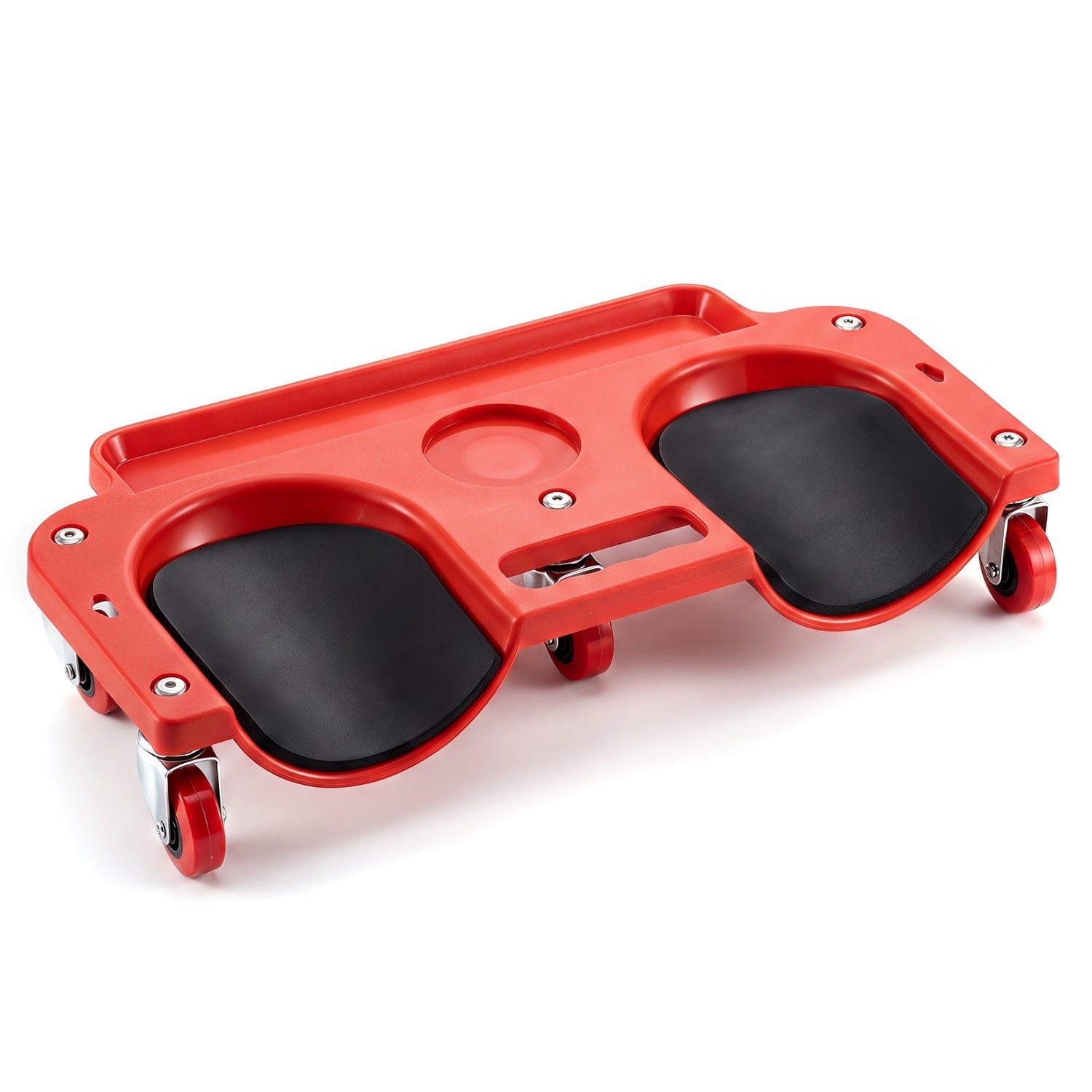 Rolling Knee Creeper DirectDeals red frame with kneepads and 360° swivel casters on Tampa Home & Garden Store