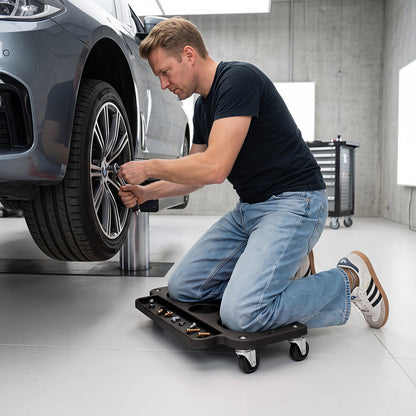 Rolling Knee Creeper DirectDeals with 360° swivel casters and tool trays for garage use on Tampa Home & Garden Store