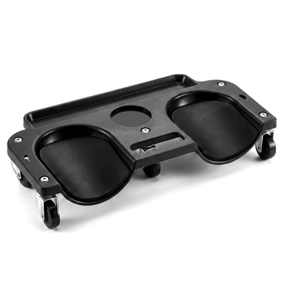 Rolling knee creeper DirectDeals with 360° swivel casters and tool trays in black on Tampa Home & Garden Store