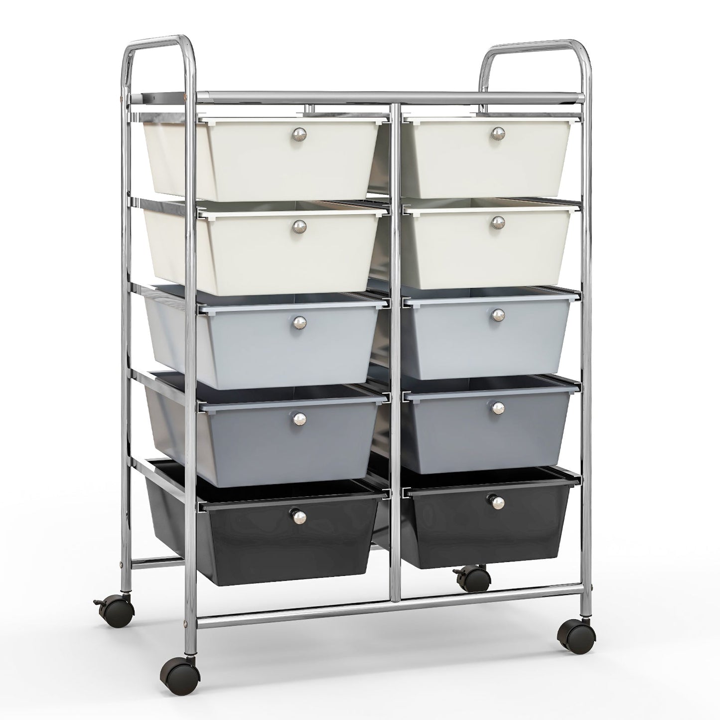 10-Drawer Rolling Storage Cart-Black