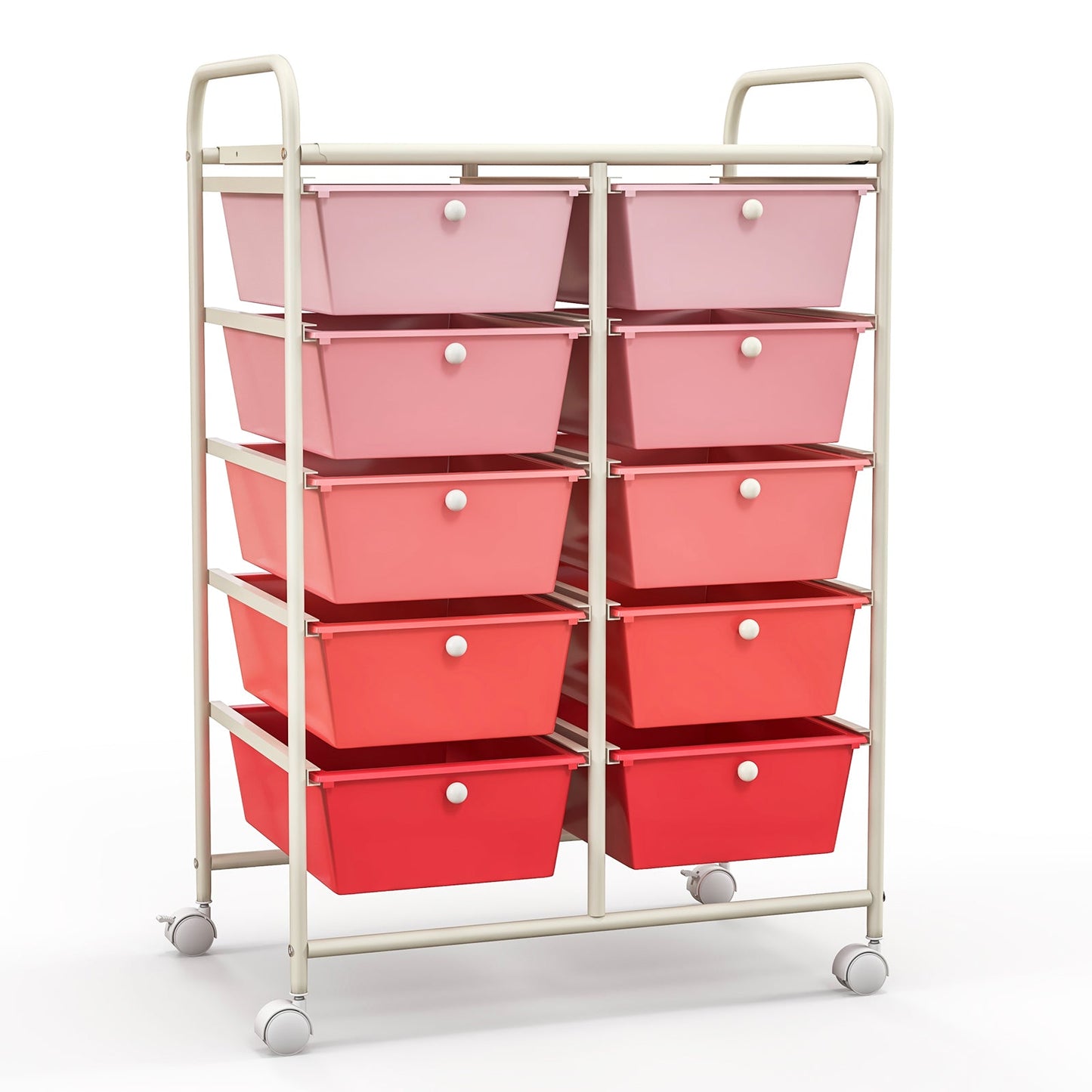 10-Drawer Rolling Storage Cart-Black