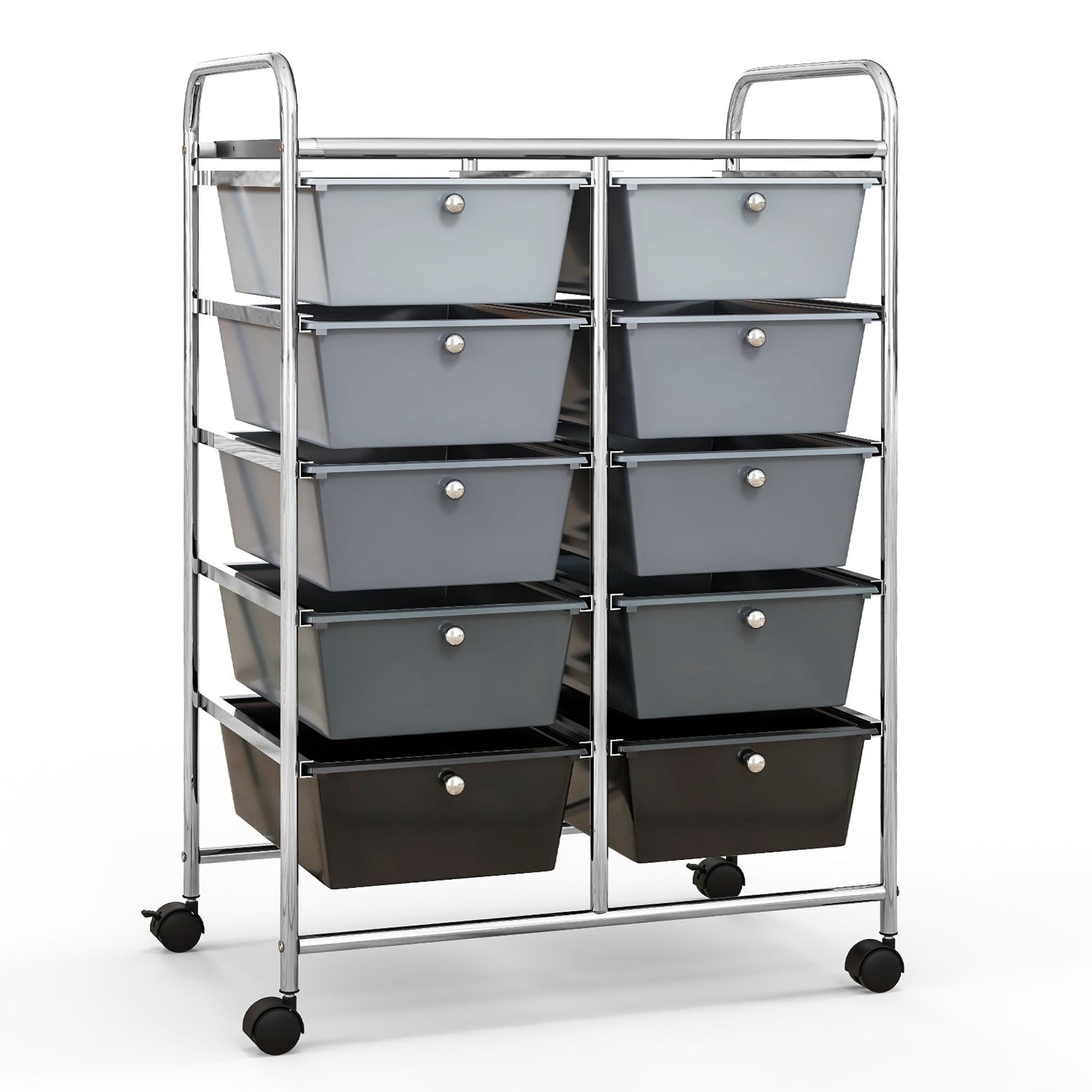 10-Drawer Rolling Storage Cart-Black
