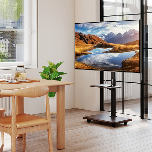 Rolling TV Stand on Wheels Mobile TV Cart for 32-75 Inch TVs Portable AV Cart - Tampa Home & Garden Store