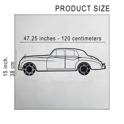 Rolls-Royce Silver Wall Art – Classic Luxury Steel Silhouette with Spinning Wheels-KAFMEKA040 - Tampa Home & Garden Store