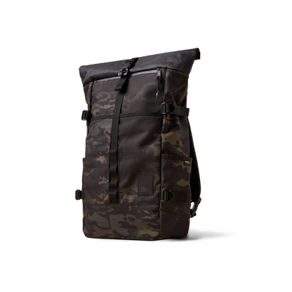 Rolltop camouflage backpack by The Brown Buffalo with buckle closure on Tampa Home & Garden Store
