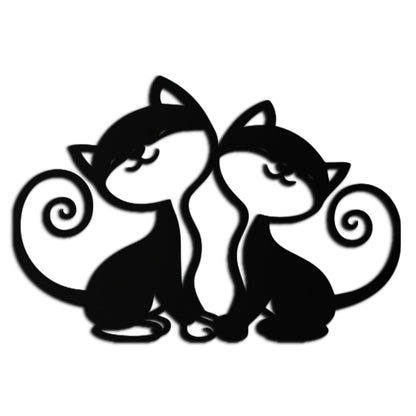 Romantic Cat Couple Metal Wall Art - Elegant Feline Silhouette Decor - KAF209 - Tampa Home & Garden Store