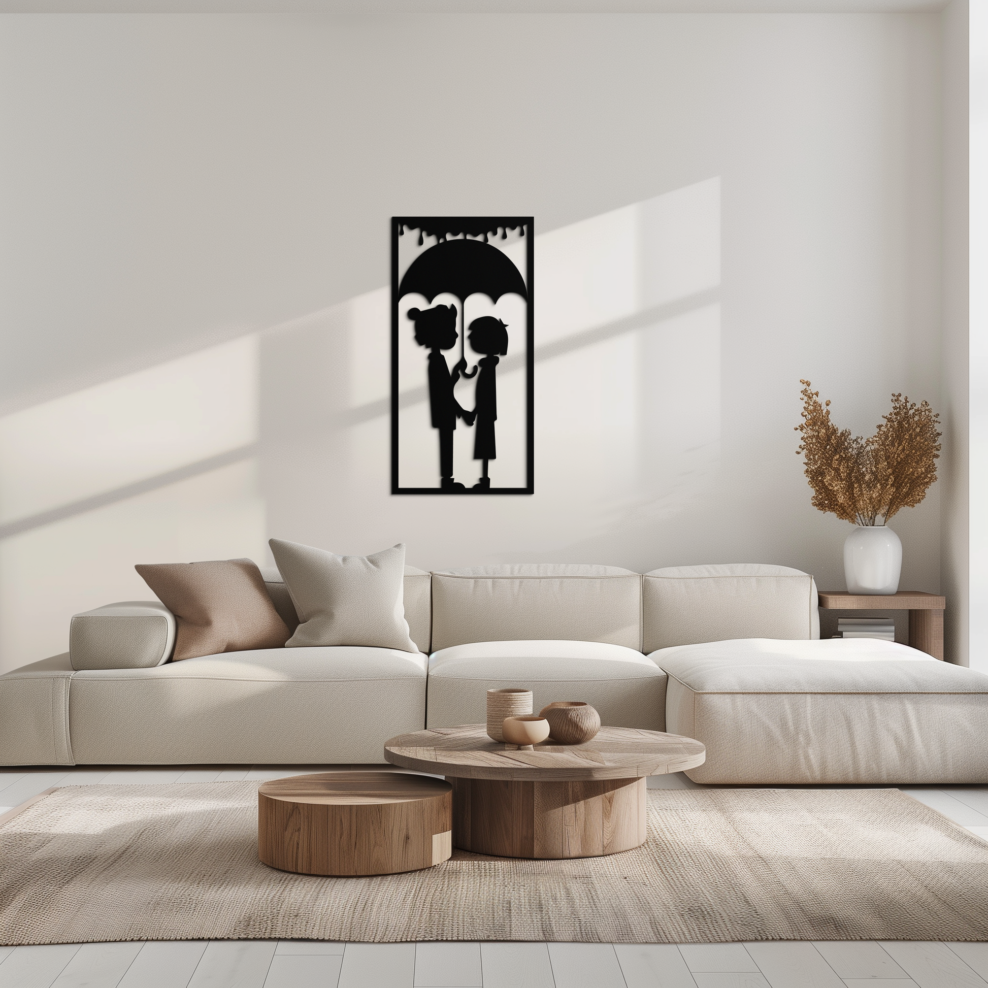 Romantic Couple Under Umbrella Metal Wall Art - Love & Rain-Inspired Decor - KAF199 - Tampa Home & Garden Store