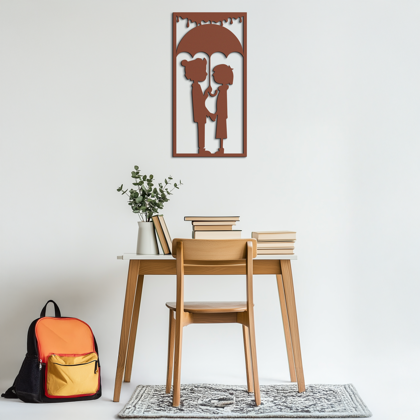 Romantic Couple Under Umbrella Metal Wall Art - Love & Rain-Inspired Decor - KAF199 - Tampa Home & Garden Store