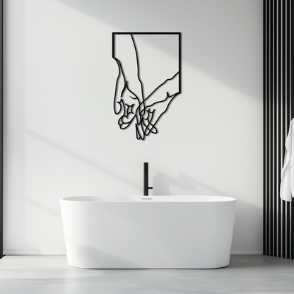 Romantic Hands Metal Wall Art - Minimalist Steel Wall Decor for Home & Bedroom - KAF039 - Tampa Home & Garden Store
