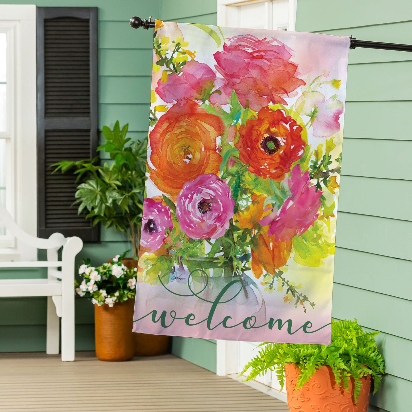 Ronunculus Welcome Burlap House Flag - Tampa Home & Garden Store