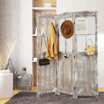 6 Feet Folding Privacy Screen Coffee Indoor