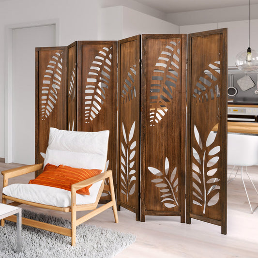 Room Divider 5.6 FT Folding Partition Stand with Double Action Metal Hinges - Tampa Home & Garden Store