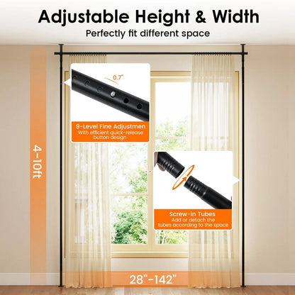 Room Divider Curtain Rod with Floor to Ceiling
