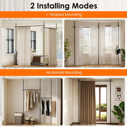 Room Divider Curtain Rod with Floor to Ceiling
