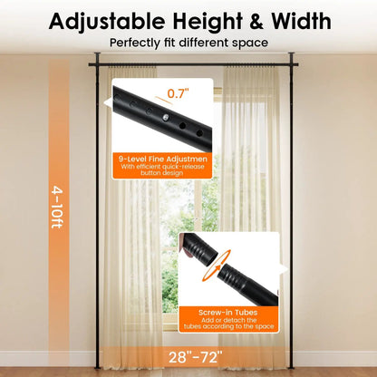 Room Divider Curtain Rod Adjustable Floor Ceiling
