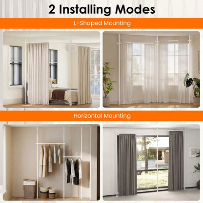 Room Divider Curtain Rod with Floor to Ceiling