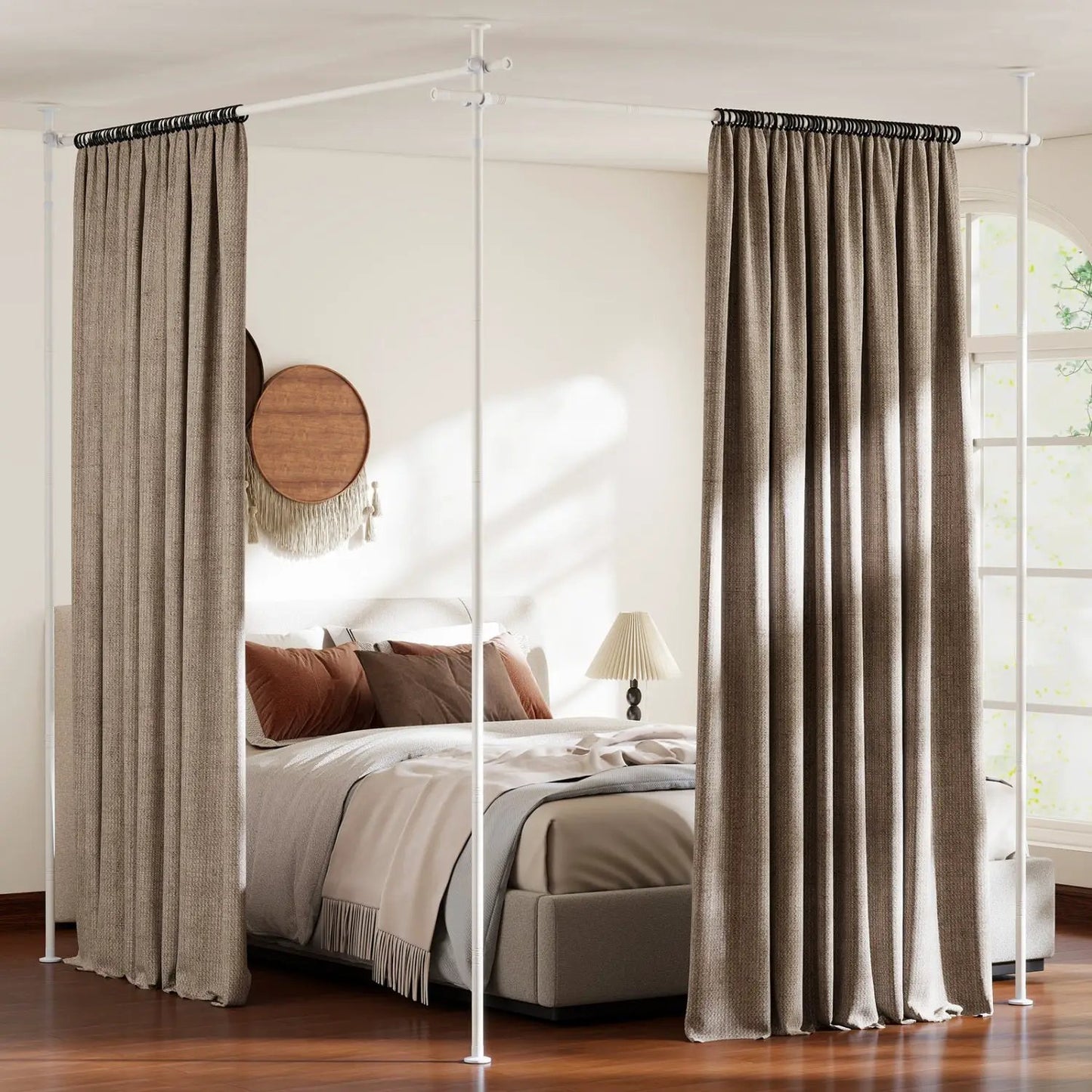 Room Divider Curtain Rod with Floor to Ceiling