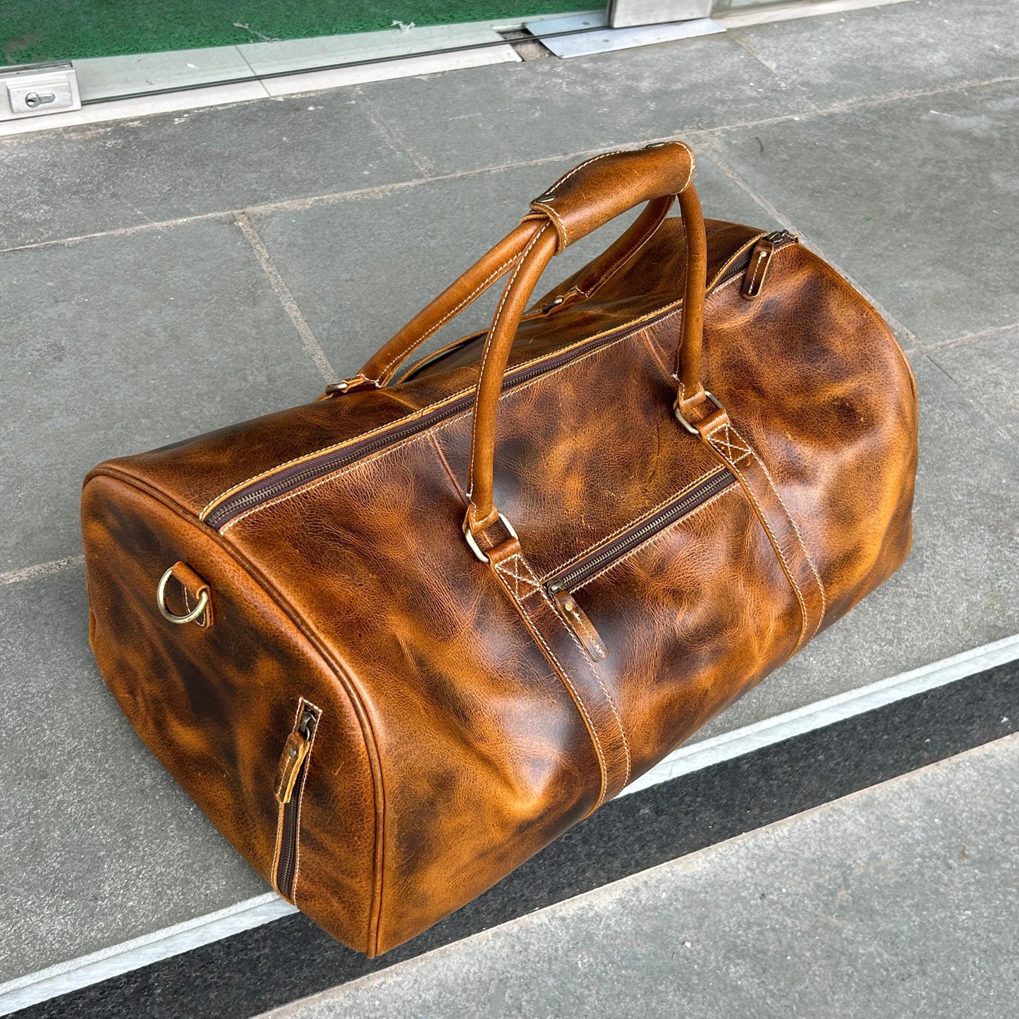 Roosevelt Full Grain Buffalo Leather Duffle - Tampa Home & Garden Store