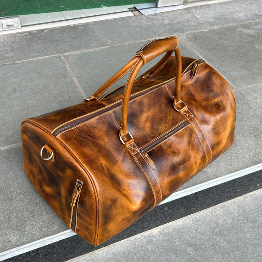 Roosevelt Full Grain Buffalo Leather Duffle - Tampa Home & Garden Store
