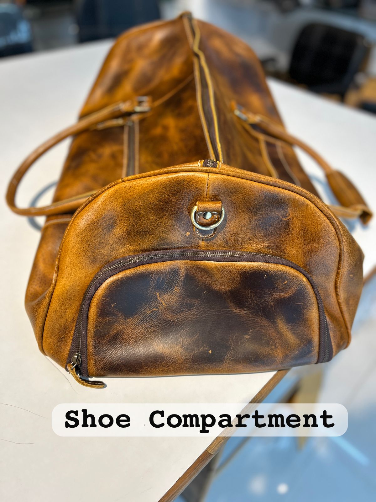 Roosevelt Full Grain Buffalo Leather Duffle - Tampa Home & Garden Store