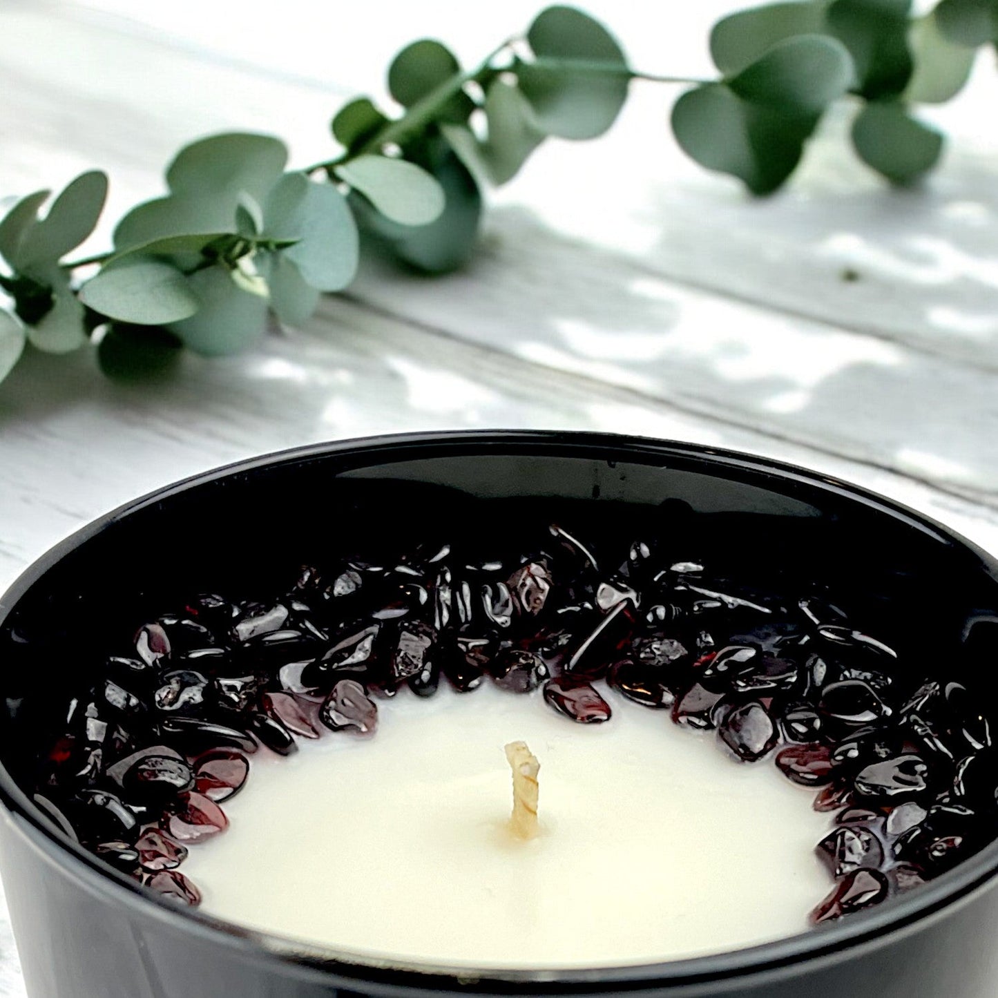 Root Chakra Crystal Candle with Garnet | Coconut-Soy Wax Candle, 9oz - Tampa Home & Garden Store
