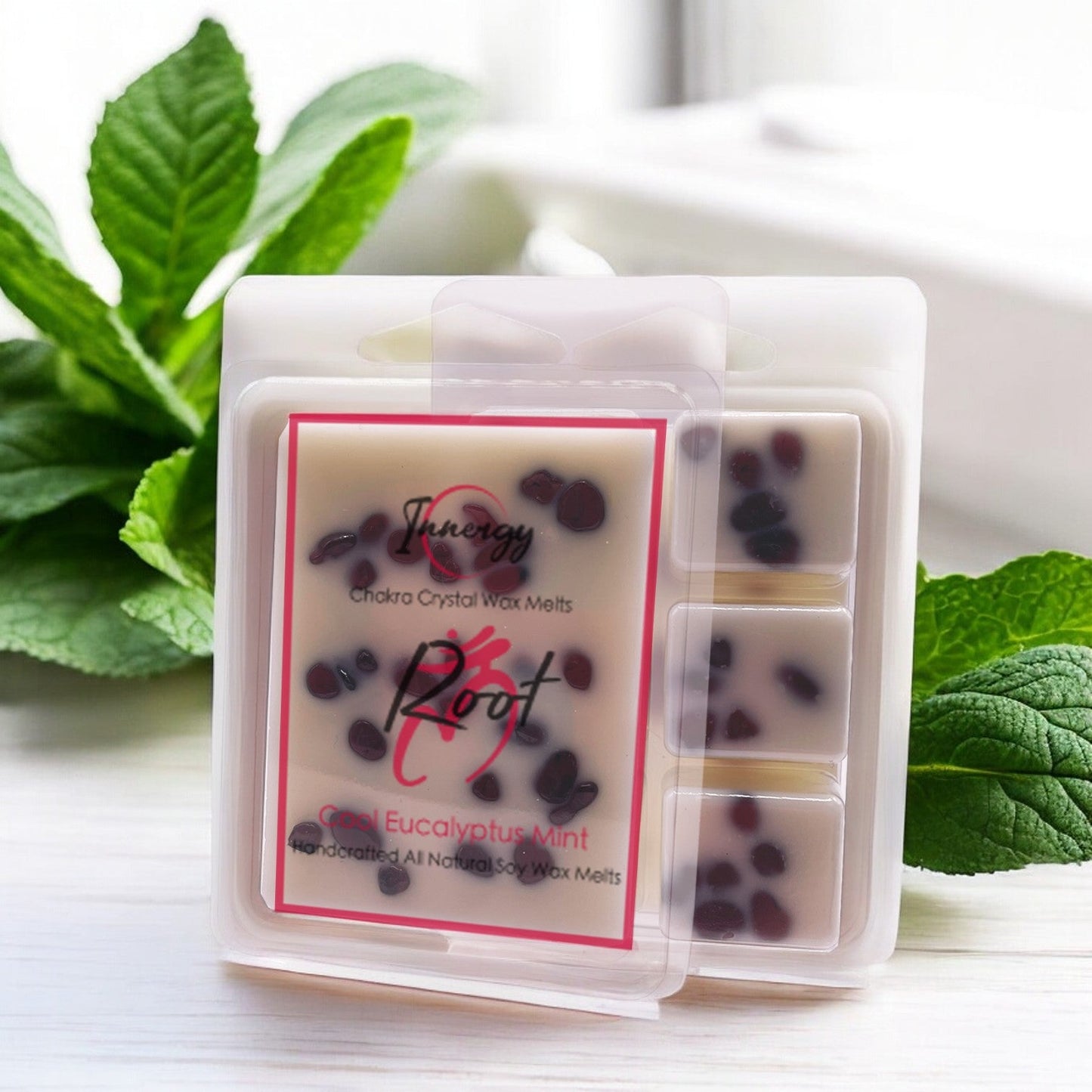 Root Chakra Crystal-Enhanced Premium Coconut-Soy Wax Melts - Tampa Home & Garden Store