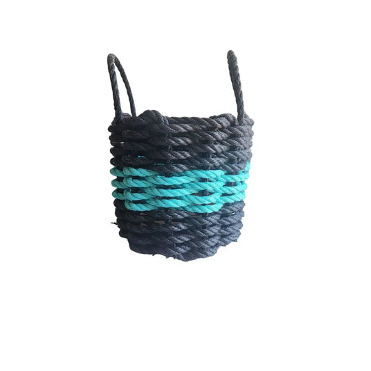 Rope Storage Basket Black and Teal - Tampa Home & Garden Store