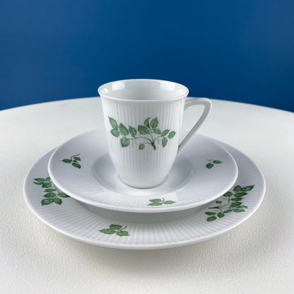 Rorstrand Rodos Espresso Dessert Modern Dish Set. 1900's Swedish Coffee Breakfast Set for 11. Leaf Motif. Dining Tea Room Table Decor. - Tampa Home & Garden Store