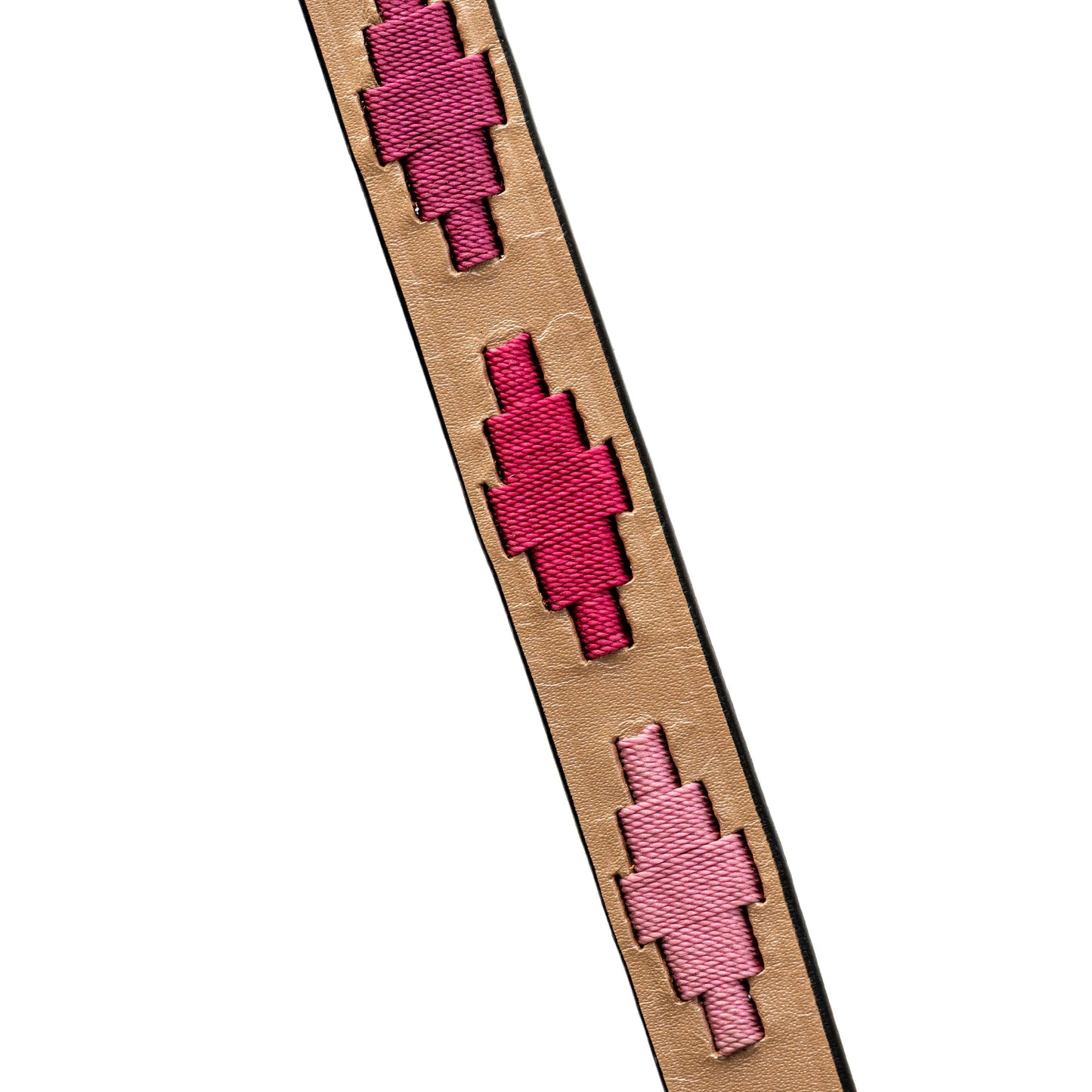 Rosé Lumière Leather Dog Leash pink rope core with tan leather trim Halter Ego® on Tampa Home & Garden Store