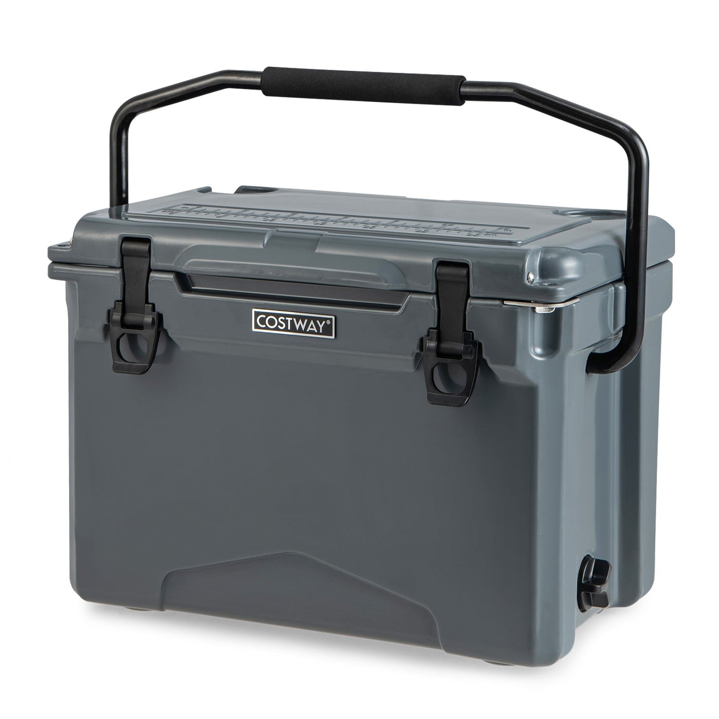 Costway 25 QT hard cooler with aluminum handle and integrated cup holders on Tampa Home & Garden Store