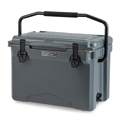Costway 25 QT hard cooler with aluminum handle and integrated cup holders on Tampa Home & Garden Store
