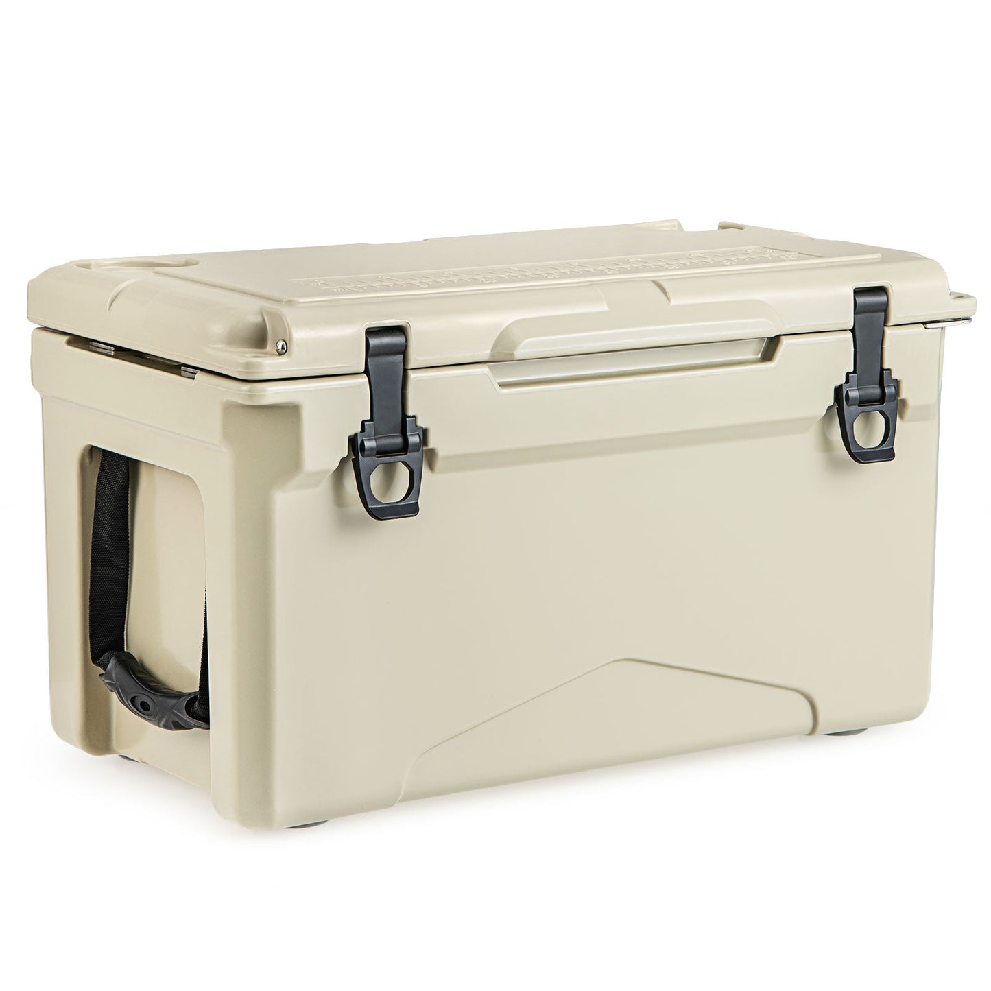 GemGear beige rotomolded cooler with integrated cup holders and bottle opener, latches on Tampa Home & Garden Store