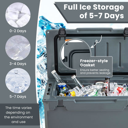 GemGear rotomolded cooler with integrated cup holders and bottle opener, grey on Tampa Home & Garden Store