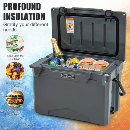 GemGear 25 QT hard cooler with aluminum handle and integrated cup holders Costway on Tampa Home & Garden Store