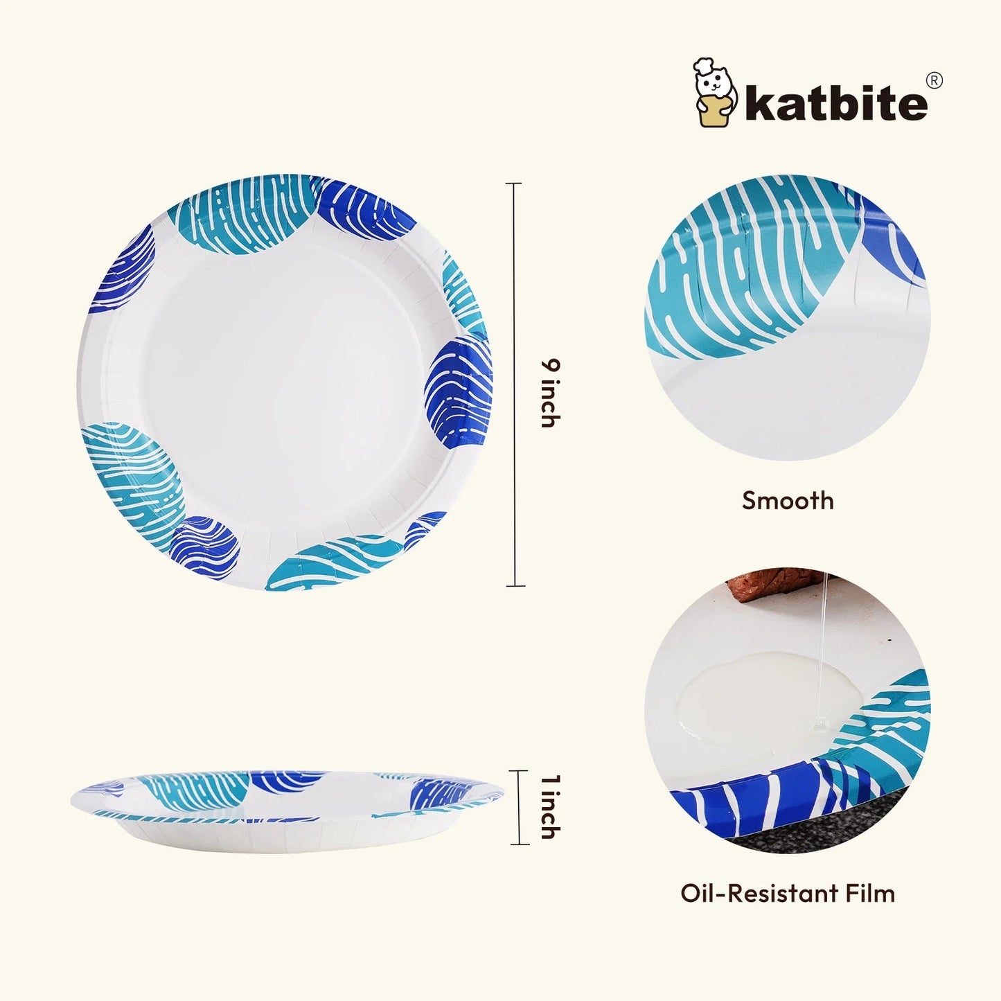 Round 9-Inch Biodegradable Compostable Paper Plates – 50 Count - Tampa Home & Garden Store