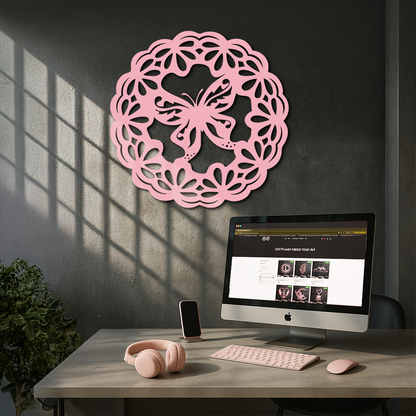 Round Butterfly Mandala Metal Wall Art – Nature Inspired Decorative Wall Hanging - KAFGP141 - Tampa Home & Garden Store