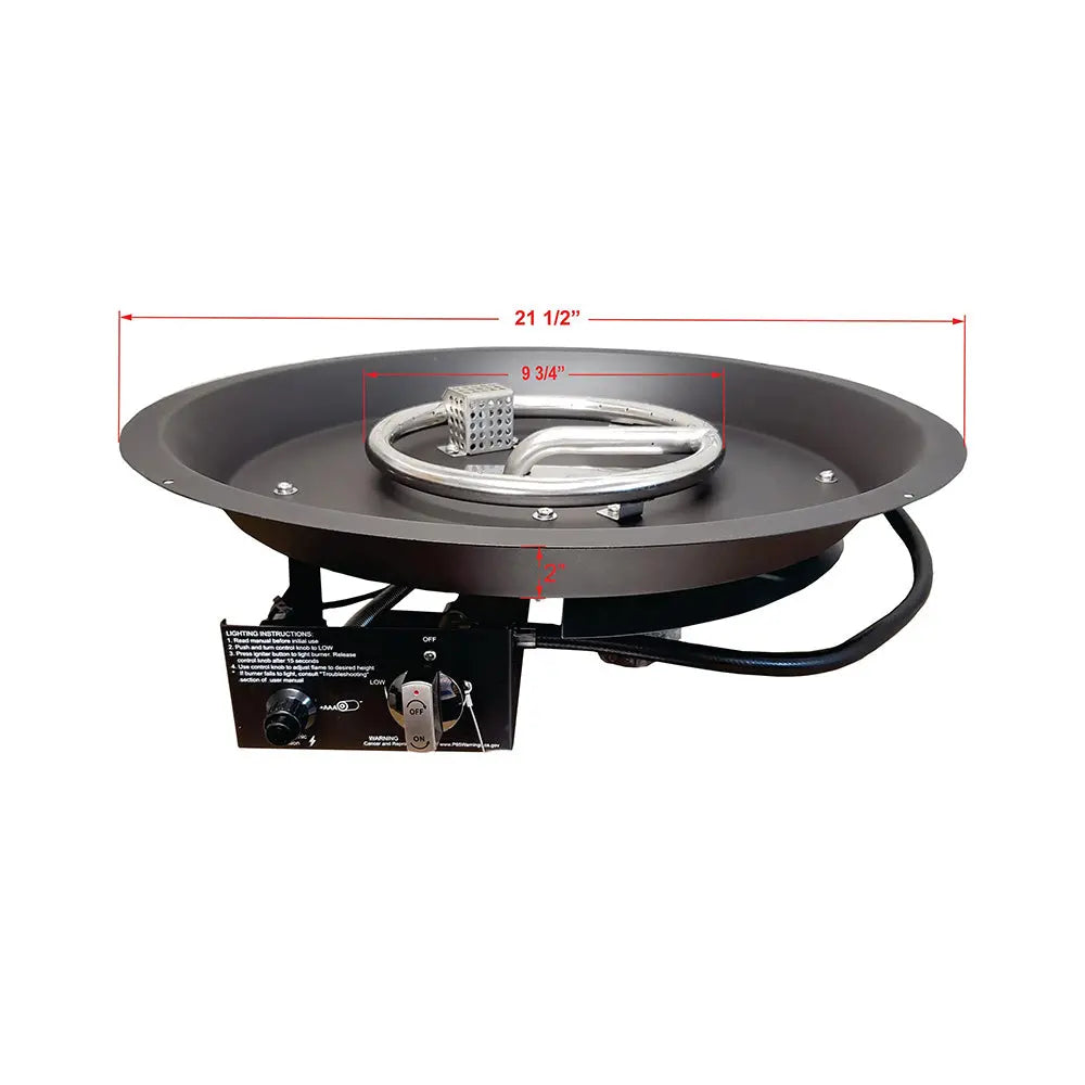 Round gas fire pit burner for LPG/Natural Gas with ring and control box Fire Sense/Balkene on Tampa Home & Garden Store