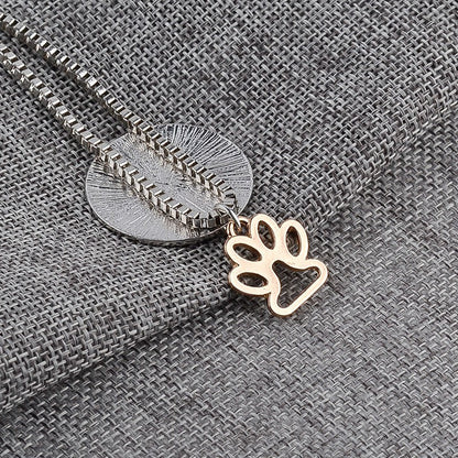 Round Dog Paw Tag Short Necklace - Tampa Home & Garden Store
