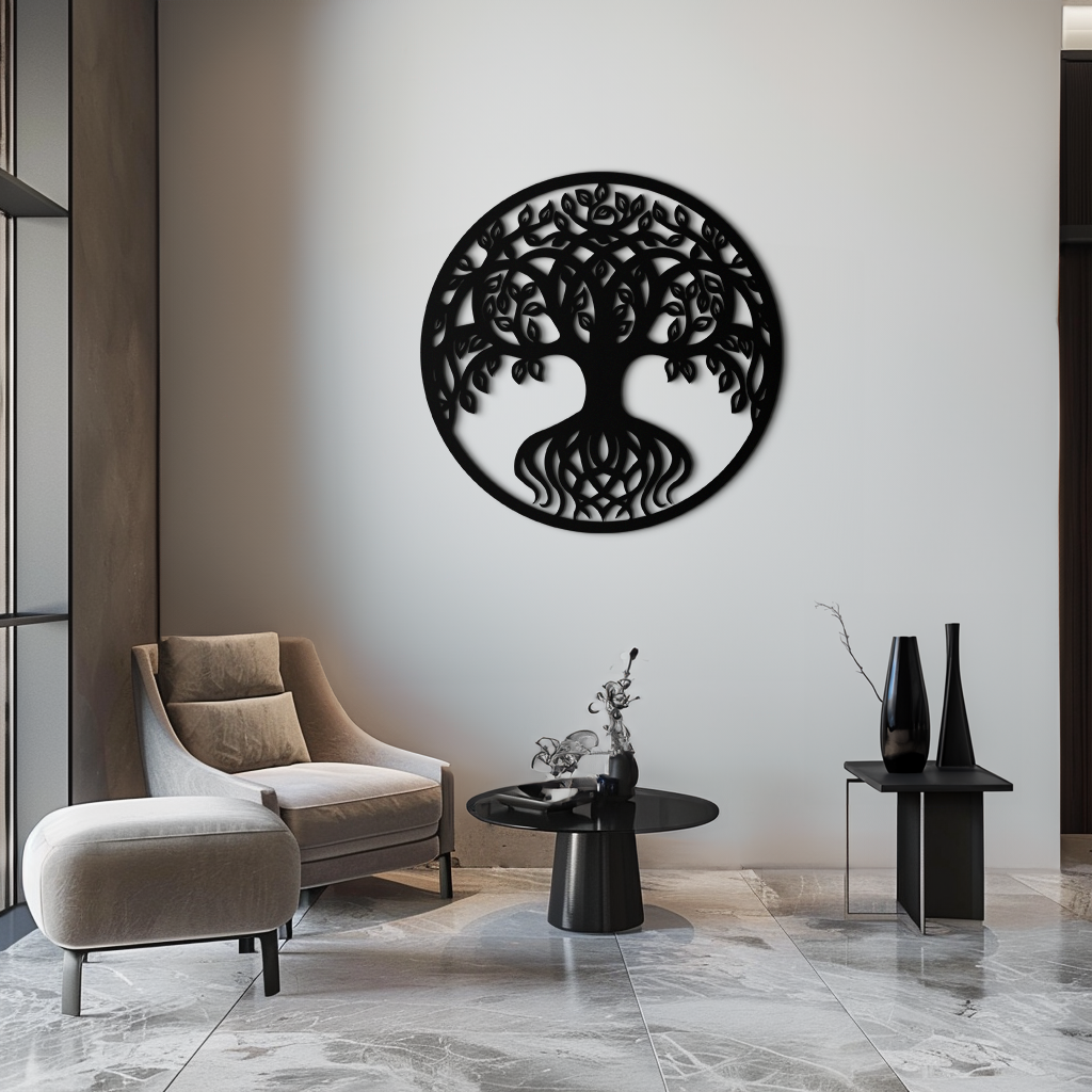 Round Tree of Life Metal Wall Art – Nature-Inspired Decor - KAF217 - Tampa Home & Garden Store