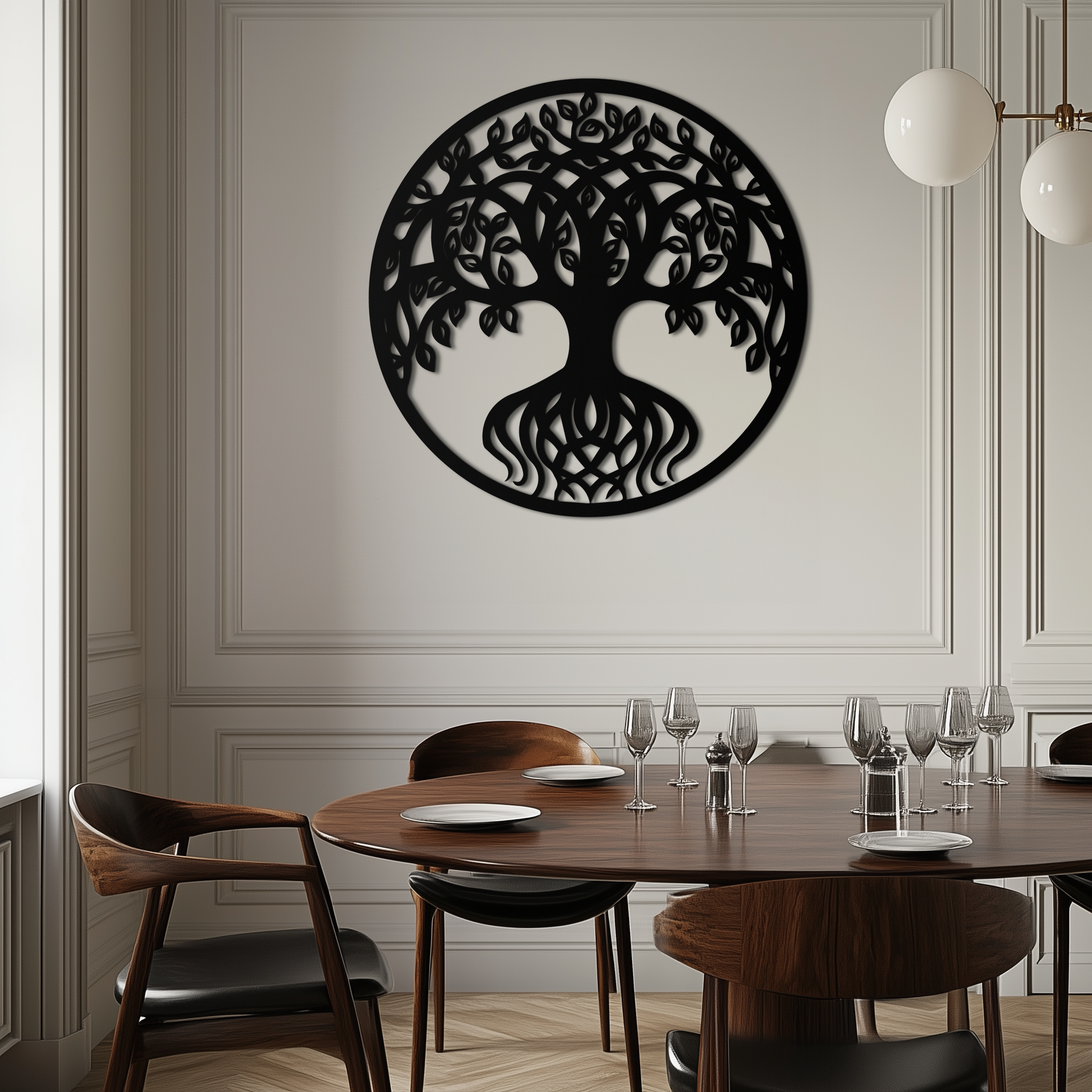 Round Tree of Life Metal Wall Art – Nature-Inspired Decor - KAF217 - Tampa Home & Garden Store